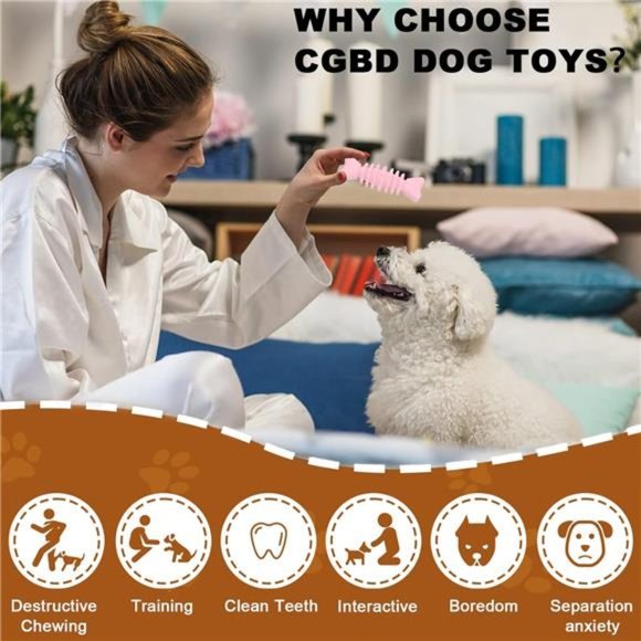 Puppy Toys, 6 Pack Dog Chew Toys for Puppy Teething Cute Pink Dog Toys for Small - Picture 3 of 6
